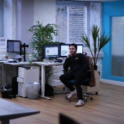 Sam in the office