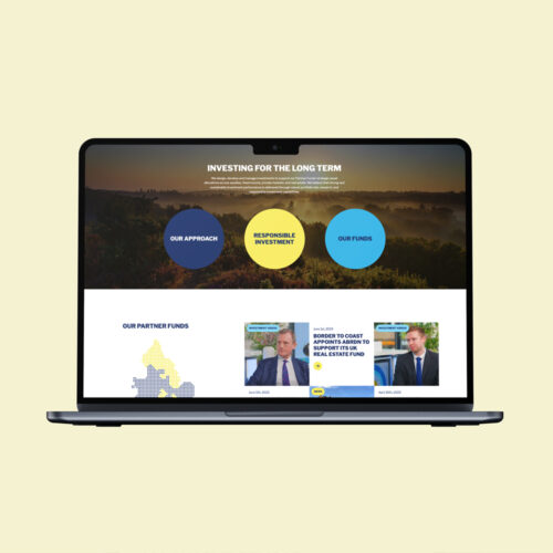 Border to coast web pages shown on a laptop