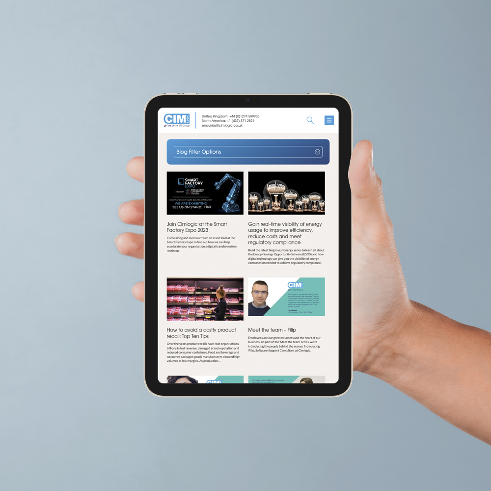 CIM pages shown on a tablet