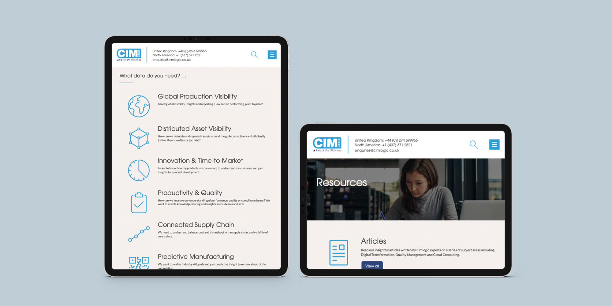 CIM pages shown on a laptop