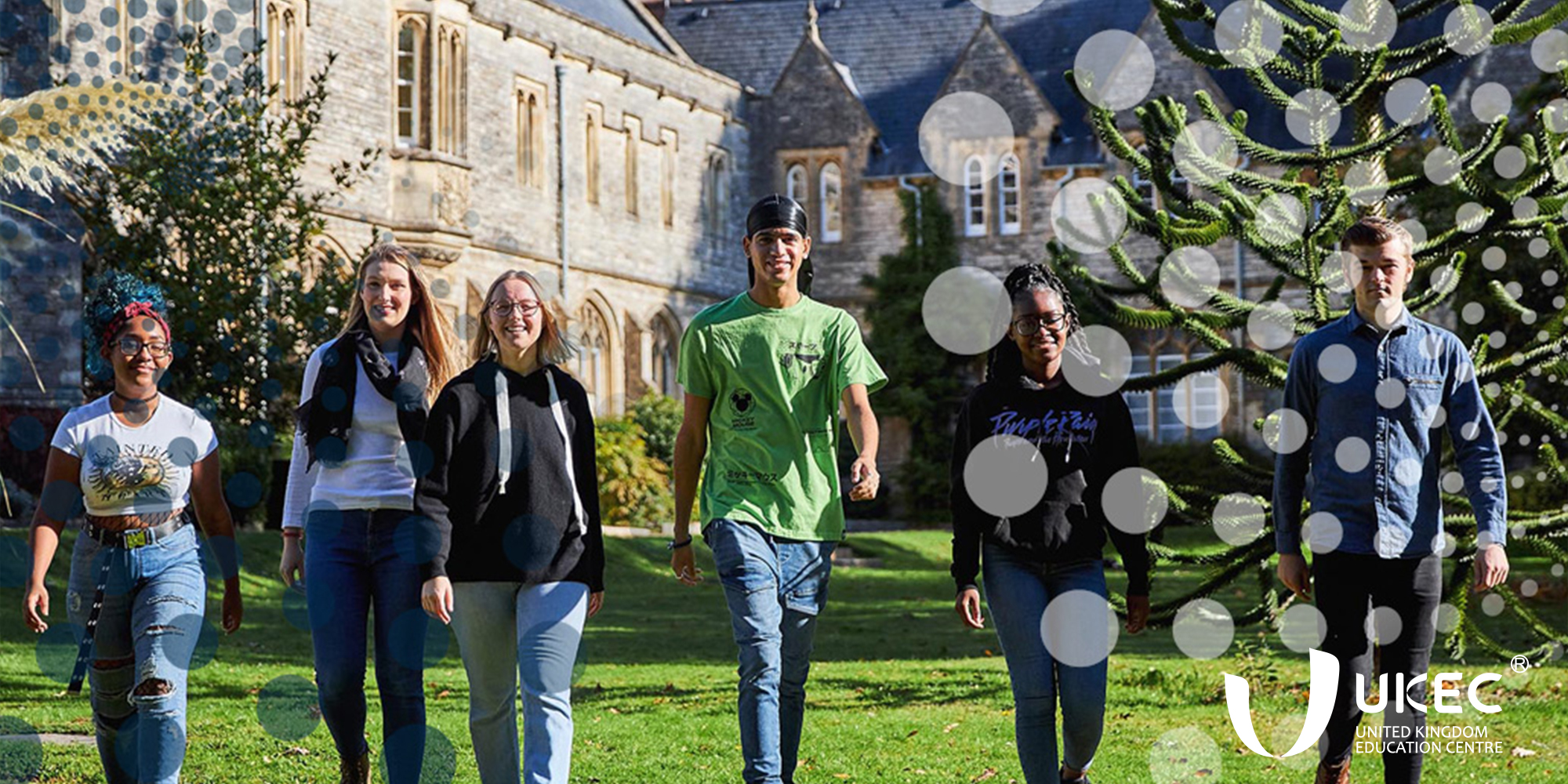 UKEC young people walking with the logo in the bottom right corner