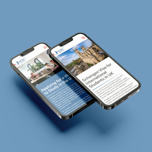 UKEC pages shown on a phone screen